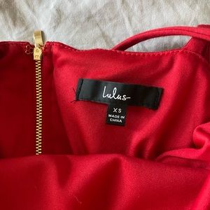 Lulus Red Bodycon Midi Dress with Slit